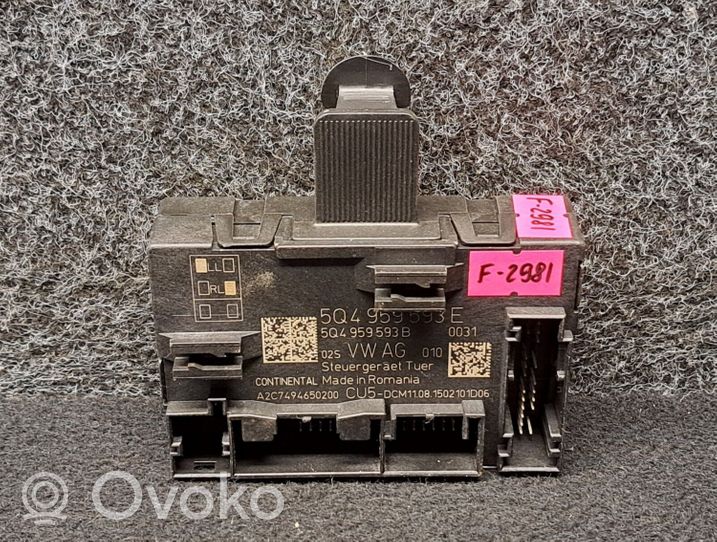 Skoda Octavia Mk3 (5E) Sterownik / Moduł drzwi 5Q4959593E