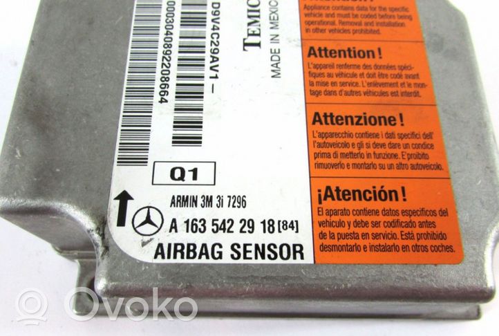 Mercedes-Benz ML W163 Module de contrôle airbag D9V4C29AV1