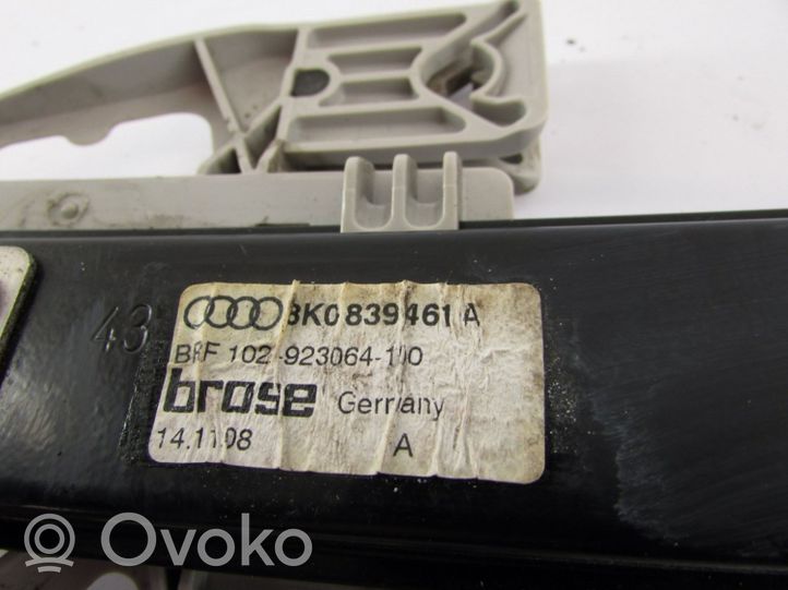 Audi A4 S4 B8 8K Meccanismo di sollevamento del finestrino posteriore senza motorino 