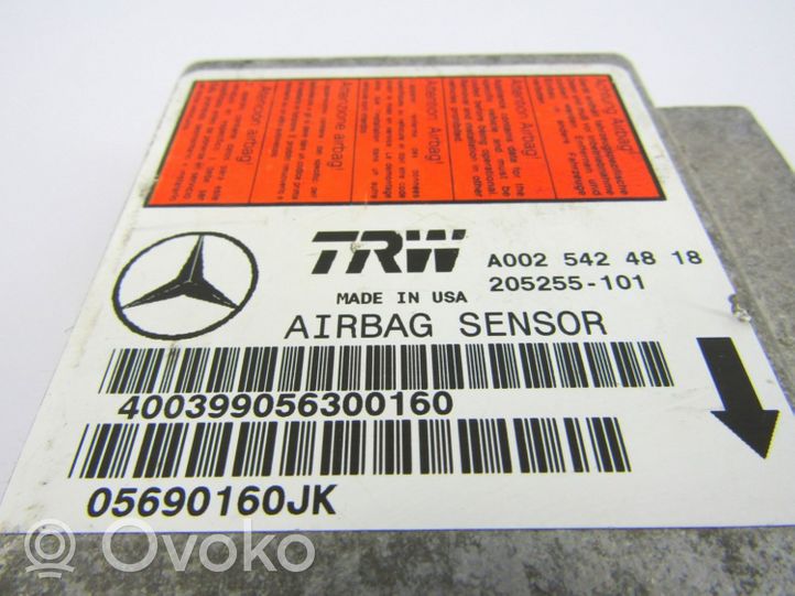 Mercedes-Benz ML W163 Airbag control unit/module A0025424818
