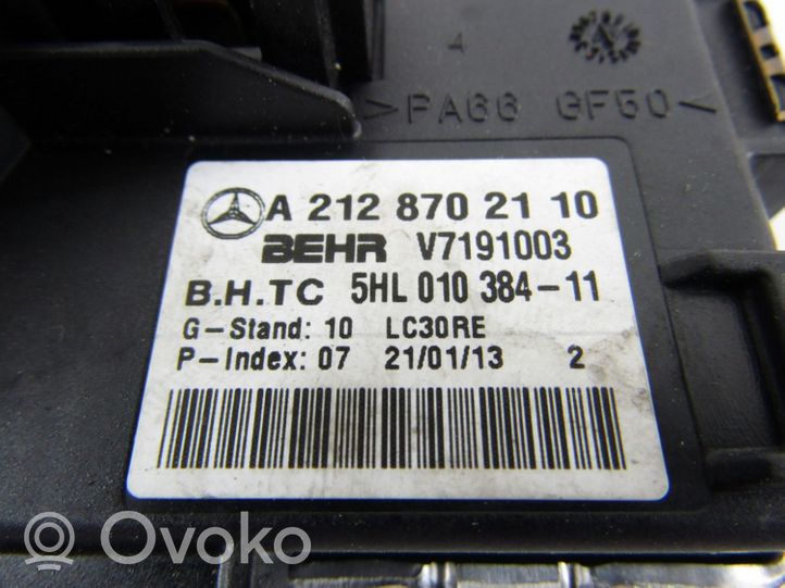 Mercedes-Benz E W212 Lämpöpuhaltimen tuulettimen rele 