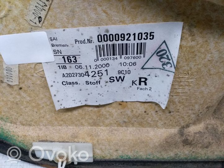 Mercedes-Benz C W202 Moldura del tarjetero de la puerta trasera A2027304251