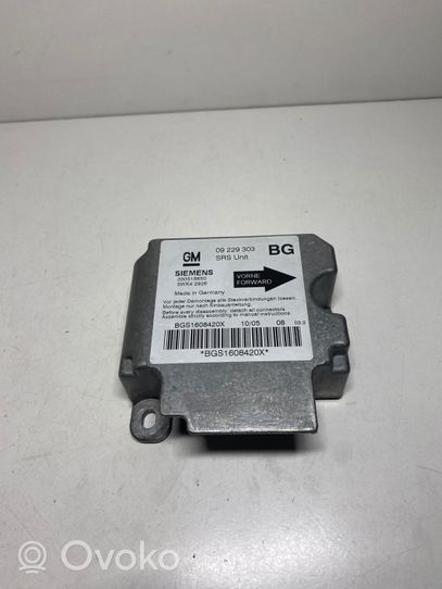 Opel Zafira A Airbag control unit/module 09229303