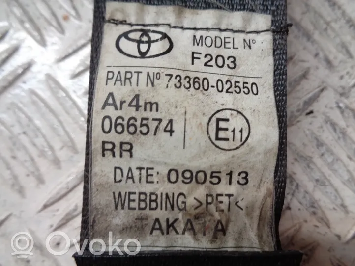 Toyota Auris E180 Takaistuimen turvavyö 7336002550