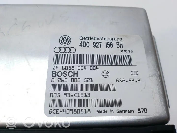 Audi A8 S8 D2 4D Moottorin ohjainlaite/moduuli 4D0927156BH