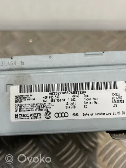 Audi A8 S8 D3 4E Citu veidu vadības bloki / moduļi 4E0035542