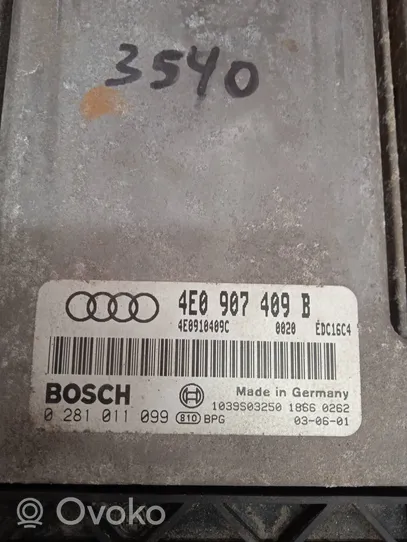 Audi A8 S8 D3 4E Moottorin ohjainlaite/moduuli 4E0907409B