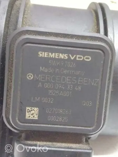 Mercedes-Benz A W169 Misuratore di portata d'aria A0000943348