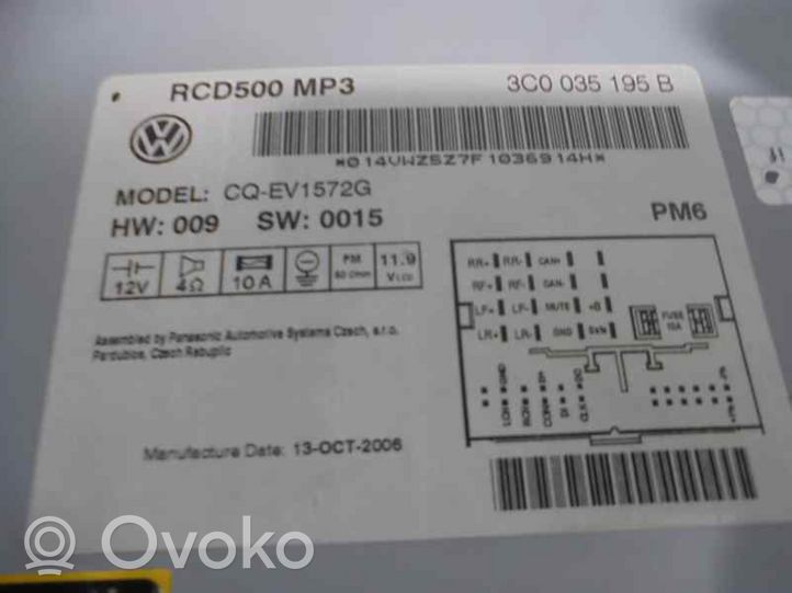 Volkswagen Jetta III Radio/CD/DVD/GPS-pääyksikkö 3C0035195B