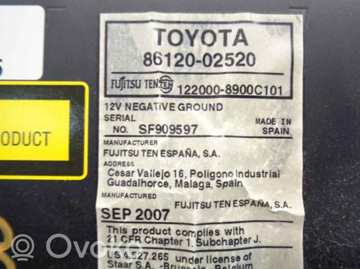 Toyota Auris E210 Panel / Radioodtwarzacz CD/DVD/GPS 8612002520