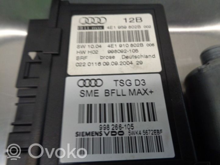Audi A8 S8 D5 Etuoven sähkökäyttöinen ikkunan nostin 4E1959802B