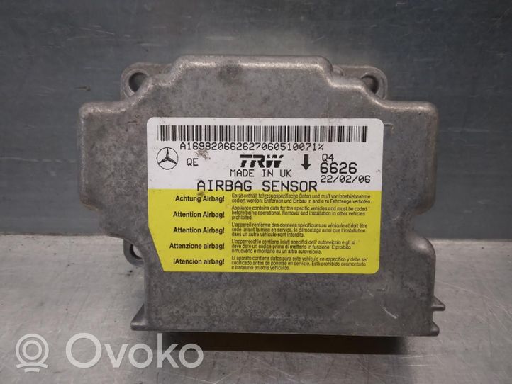 Mercedes-Benz A W169 Oro pagalvių valdymo blokas A1698206626