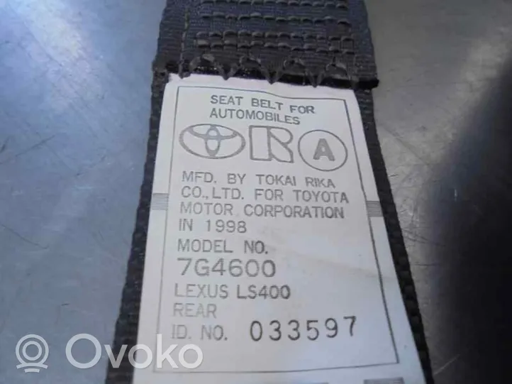 Lexus LS UCF20 Ceinture de sécurité arrière 7G4600