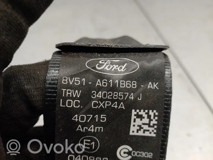 Ford Fiesta Pas bezpieczeństwa fotela tylnego 8V51A611B68AK