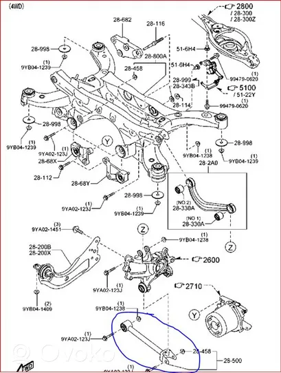 Mazda CX-5 Bras de contrôle arrière - meta kaip - bras de suspension arrière KD3528500