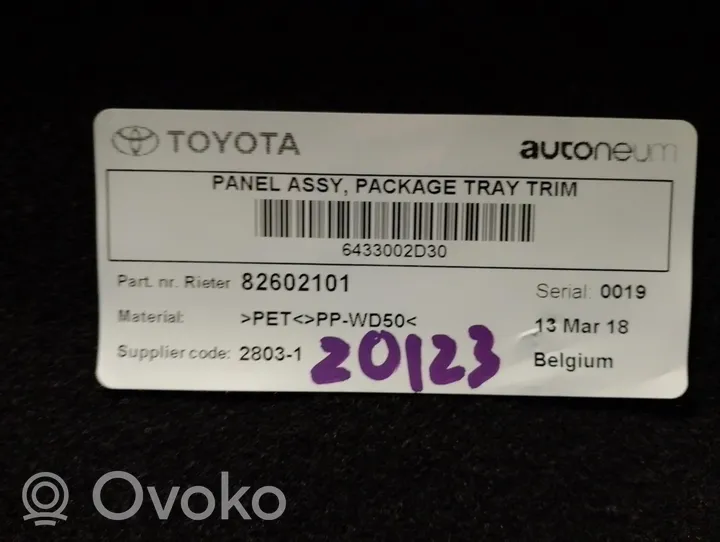 Toyota Auris E180 Półka tylna bagażnika 82602101