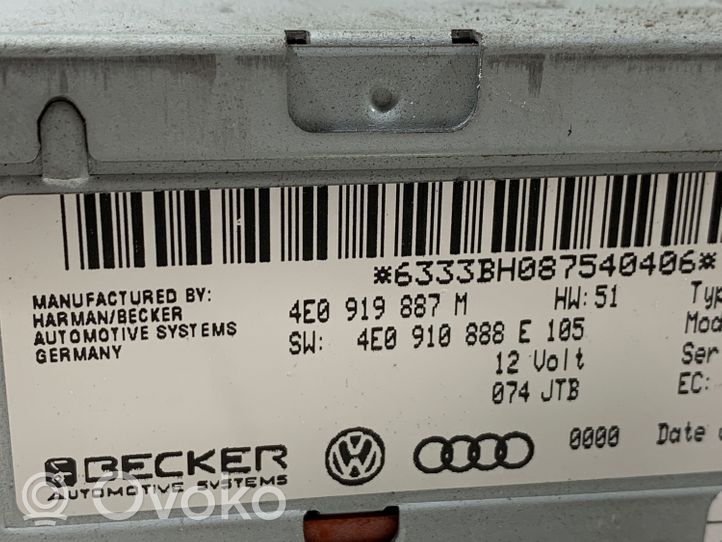 Audi A4 S4 B8 8K Navigaatioyksikkö CD/DVD-soitin 4E0910888E