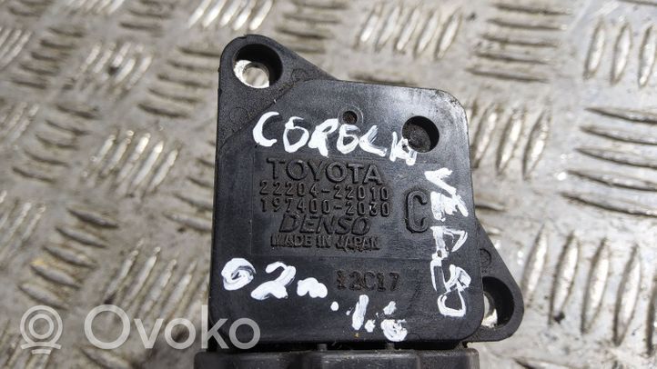 Toyota Corolla Verso E121 Caudalímetro de flujo del aire 2220422010