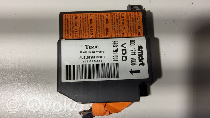 Smart ForTwo I Module de contrôle airbag 993791001