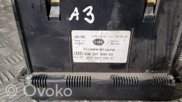 Audi A3 S3 8L Panel klimatyzacji 8L0820043D