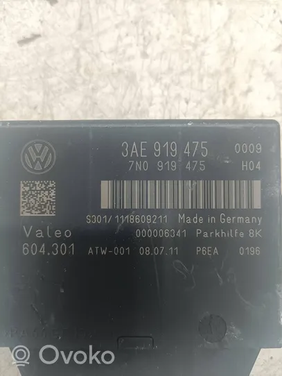 Volkswagen PASSAT B7 Unité de commande, module PDC aide au stationnement 3AE919475