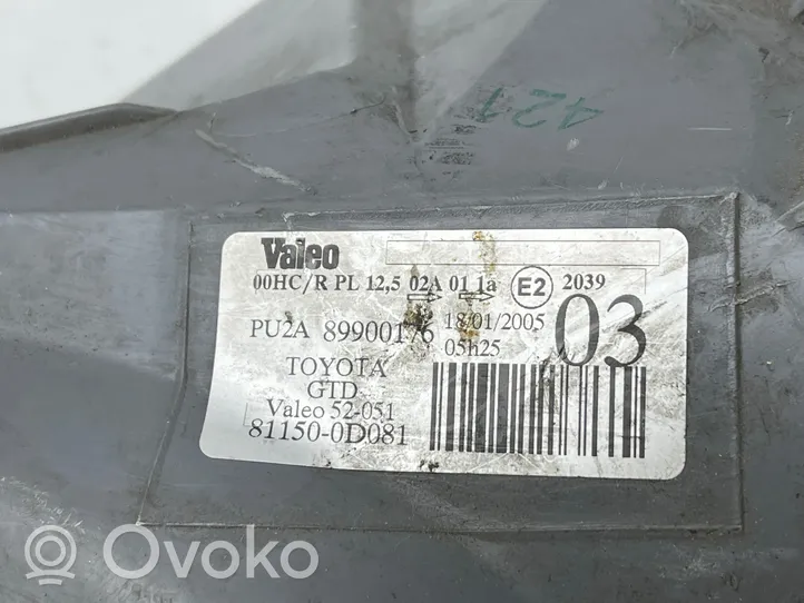 Toyota Yaris Lampa przednia 811500D081