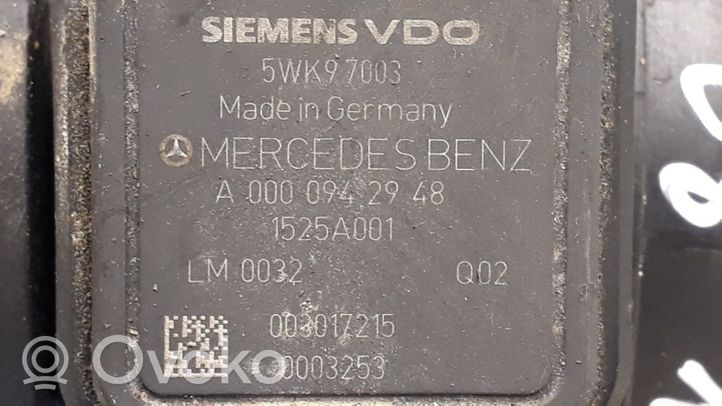 Mercedes-Benz B W245 Ilmamassan virtausanturi A0000942948