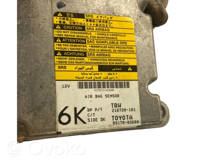 Toyota Corolla E140 E150 Sensore d’urto/d'impatto apertura airbag 8917002600