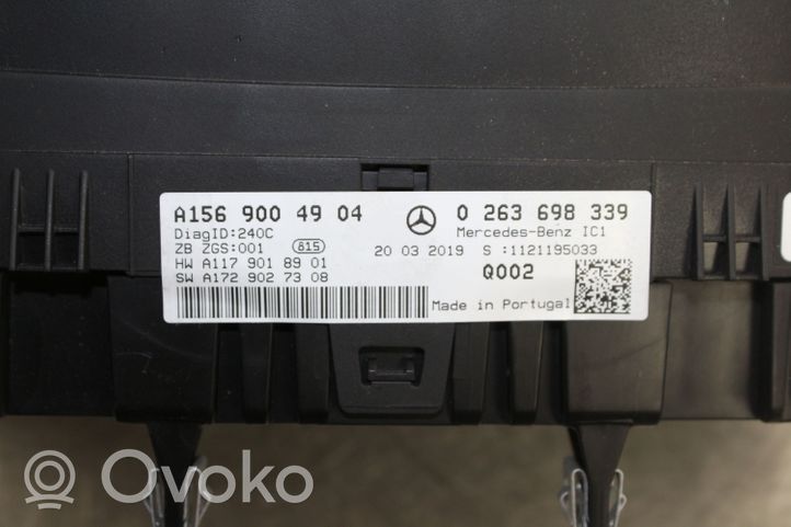 Mercedes-Benz GLA W156 Tachimetro (quadro strumenti) A1569004904