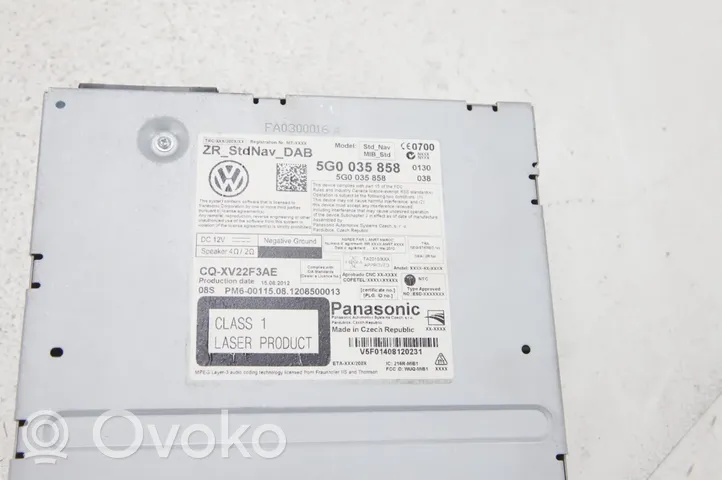 Volkswagen Golf VII Navigaatioyksikkö CD/DVD-soitin 5G0035858