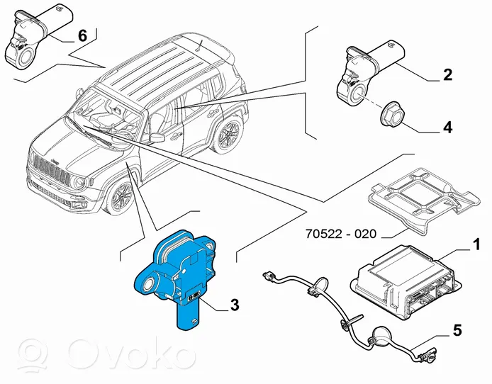 Jeep Renegade Czujnik uderzenia Airbag 50536741