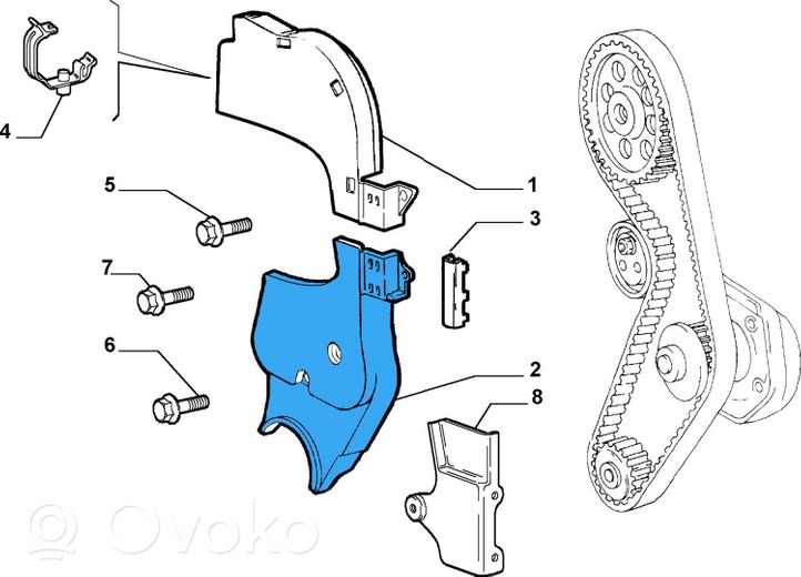 Fiat Doblo Jakohihnan kansi (suoja) 55187734