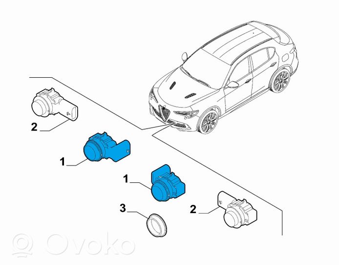 Alfa Romeo Stelvio Parking PDC sensor 52101370