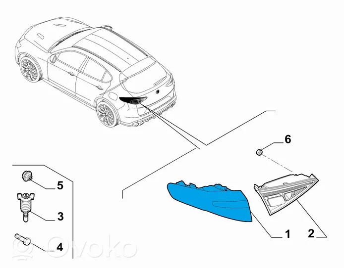 Alfa Romeo Stelvio Rear/tail lights 50535805