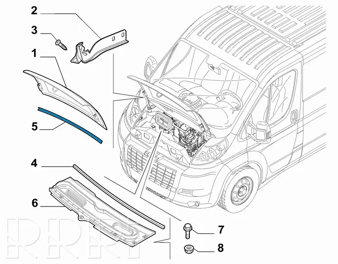 Fiat Ducato Uszczelka pokrywy silnika / maski przedniej 1356881080