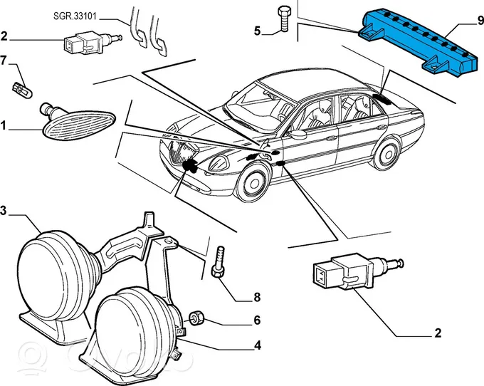 Lancia Thesis Third/center stoplight 735386524