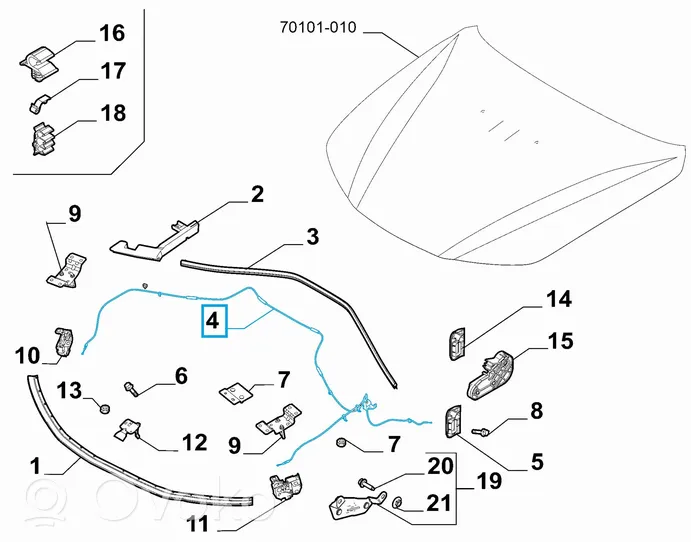 Alfa Romeo Stelvio Cavo di rilascio vano motore/cofano 50562859