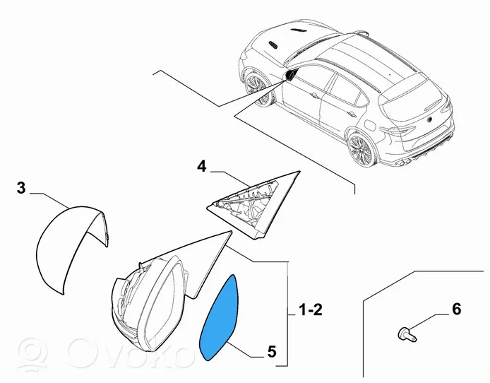 Alfa Romeo Stelvio Sivupeilin lasi 6000626288