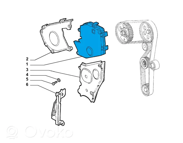 Fiat Doblo Osłona paska / łańcucha rozrządu 46530188