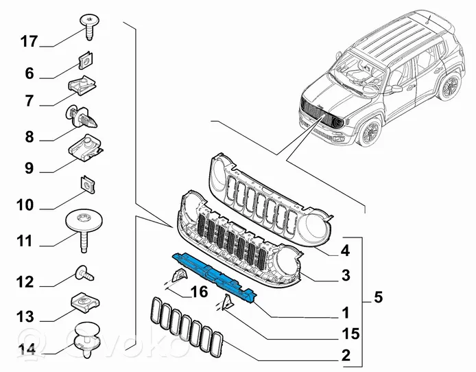 Jeep Renegade Panel mocowania chłodnicy / góra 735705857