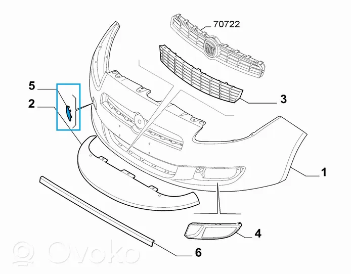 Fiat Bravo Front tow hook cap/cover 735443851