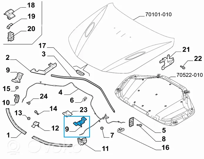 Alfa Romeo Giulia Konepellin lukituksen salpahaka 50558483