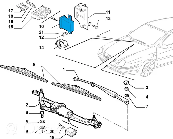 Lancia Lybra Logu tīrītāju intervāla relejs 46549046