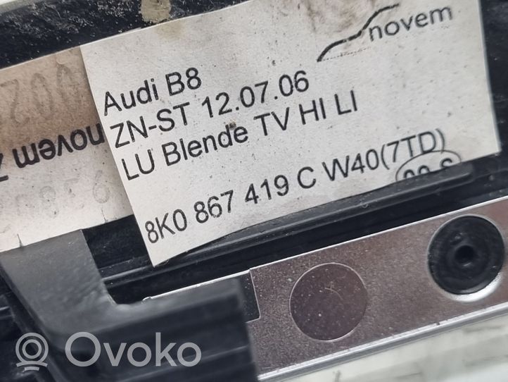 Audi A4 S4 B8 8K Panneau de garniture tableau de bord 8K1853190G