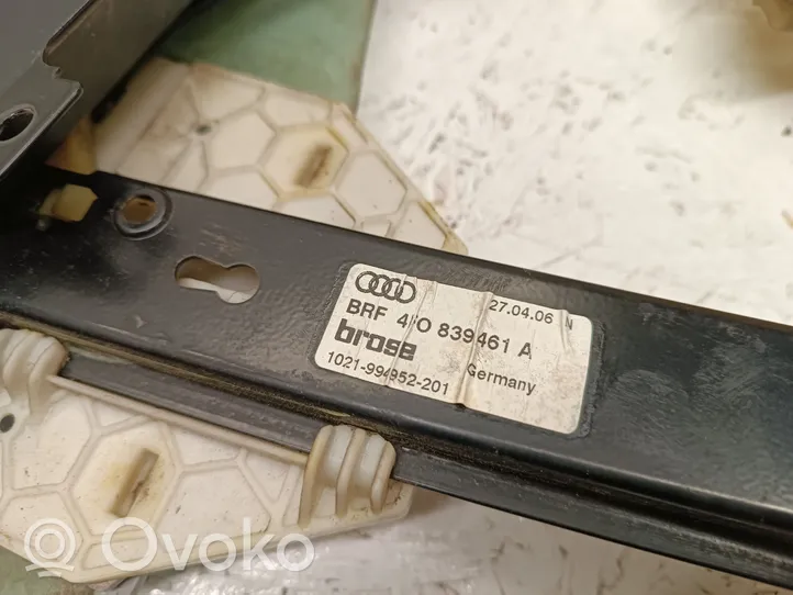 Audi A6 S6 C6 4F Fensterhebermechanismus ohne Motor Tür hinten 4F0839461A