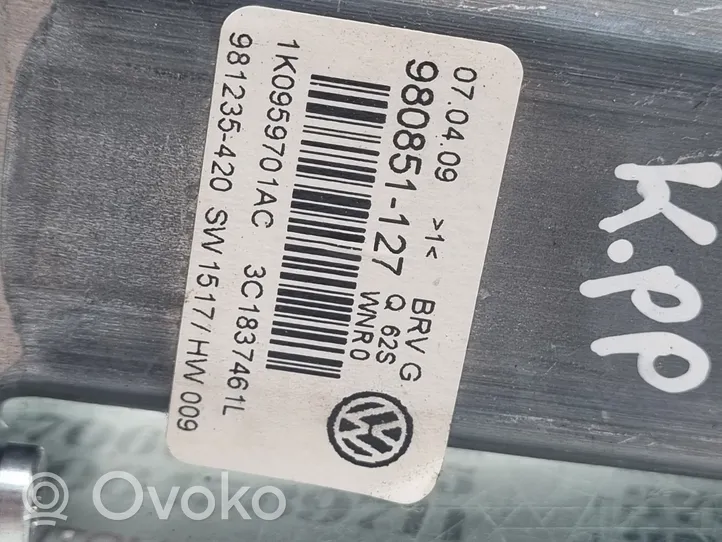 Volkswagen PASSAT B6 Silniczek podnośnika szyby drzwi przednich 1K0959701AC