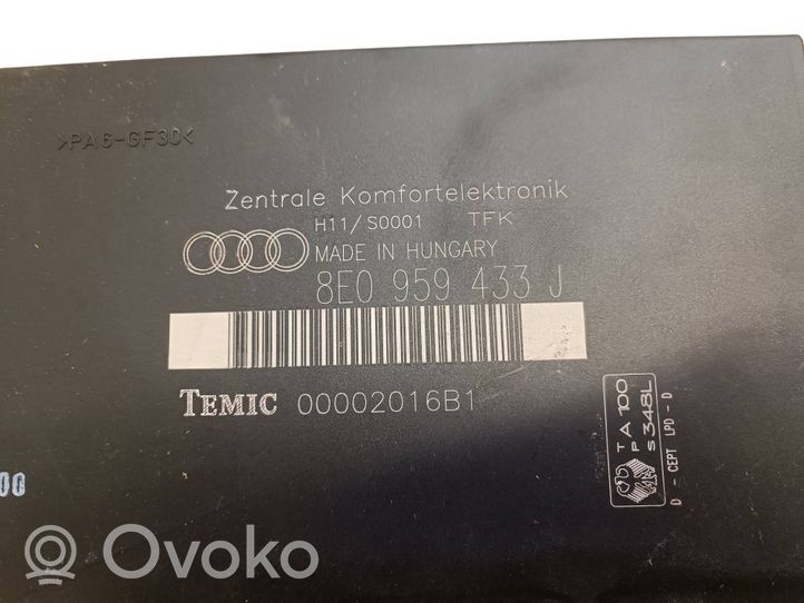 Audi A4 S4 B7 8E 8H Moduł / Sterownik komfortu 8E0959433J