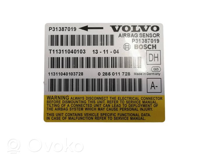 Volvo XC70 Turvatyynyn ohjainlaite/moduuli P31387019