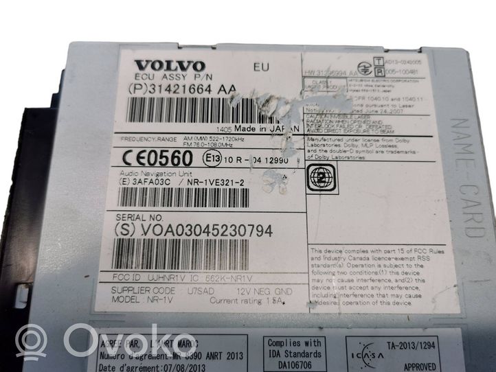 Volvo V40 Radio/CD/DVD/GPS-pääyksikkö 31421664