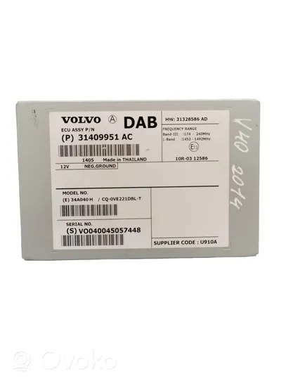 Volvo V40 Amplificateur de son 31409951AC